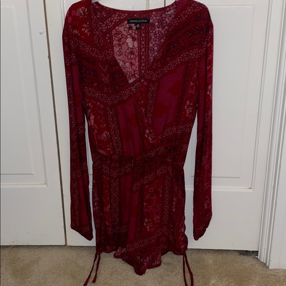 Kendall & Kylie red floral romper